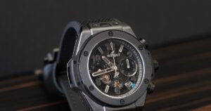 Hublot Big Bang Reloaded Puts the Collection Back in Focus Hublot Big Bang Reloaded wristwatch photographed in a modern studio setting