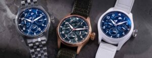 IWC Big Pilot’s Watch Perpetual Calendar ProSet Le Petit Prince with blue dial and white ceramic case