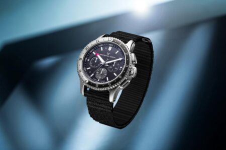 Konstantin Chaykin SC02C chronograph with black dial and fabric strap