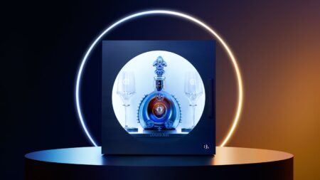 LOUIS XIII Black Pearl Tribute to the Birthplace decanter with midnight-blue reflections