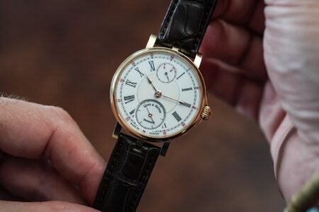 Lang & Heyne Adds a Clever Power Reserve to the Friedrich III Lang & Heyne Friedrich III Power Reserve watch with ceramic dial and rose gold case