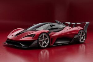 Lanzante 95-59 HDK supercar rendering with large rear wing and centre-locking wheels