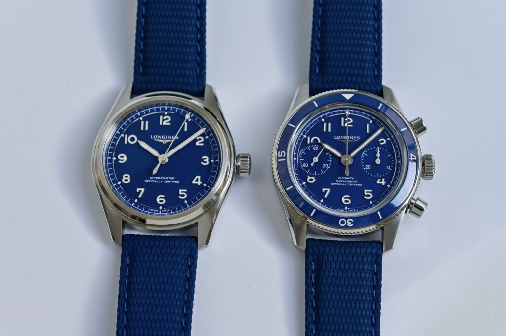 Longines Brings Matte Blue Dials to the Spirit Pilot Line Longines Spirit Pilot and Spirit Pilot Flyback watches with matte blue dials