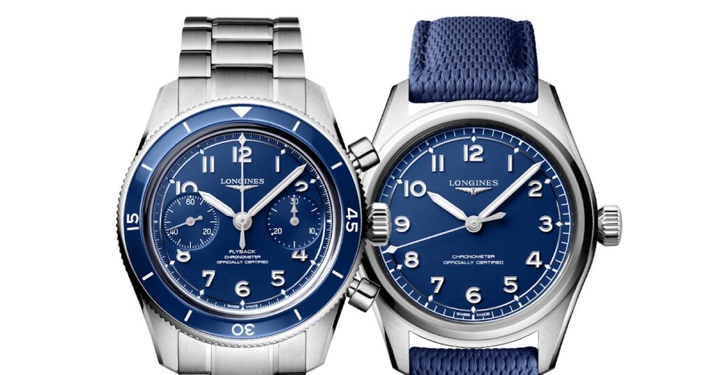 Longines Adds Blue to the Spirit Pilot and Spirit Pilot Flyback Longines Spirit Pilot and Spirit Pilot Flyback blue versions