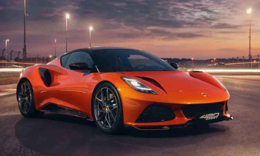 Lotus Emira 420 Sport brings 186 mph pace to China Lotus Emira 420 Sport performance coupe driving on a track