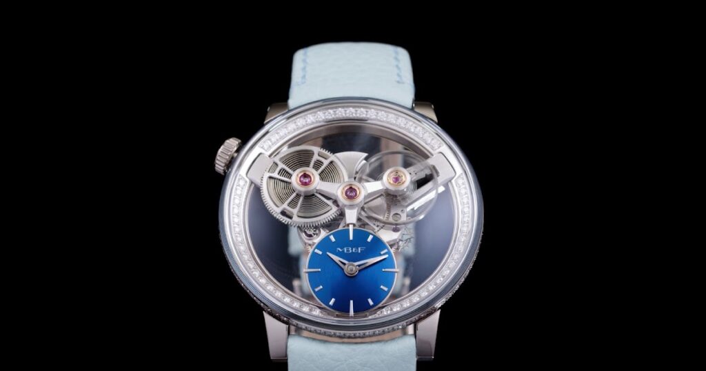 MB&F SP One Pavée Puts 255 Diamonds Around a Floating Movement MB&F SP One Pavée watch with diamond-set frame around a floating movement