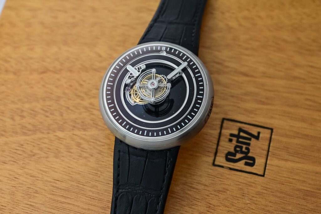 Marco Tedeschi Puts a Floating Central Tourbillon Under Black Aventurine Marco Tedeschi Central Floating Tourbillon Titanium Black Aventurine watch