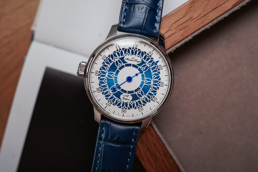 MeisterSinger NL Edition Tulip 2026 Brings Delft Blue to a Single-Hand Dial MeisterSinger NL Edition Tulip 2026 watch with blue and white tulip-patterned single-hand dial