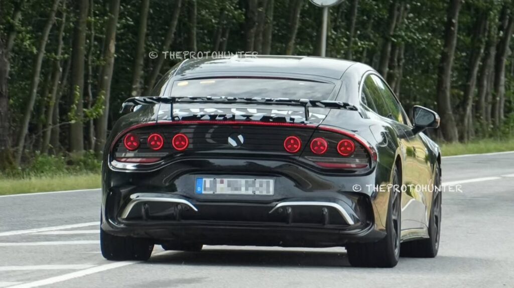 Mercedes-AMG GT 4-Door Test Car Points to a Sharper Electric Variant Mercedes-AMG GT 4-Door test car with a fixed rear wing