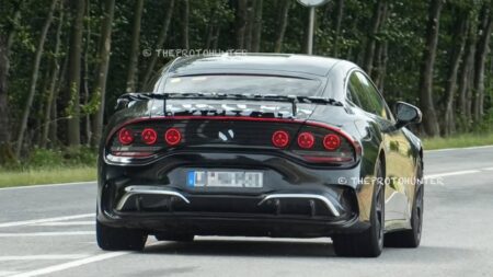 Mercedes-AMG GT 4-Door Test Car Points to a Sharper Electric Variant Mercedes-AMG GT 4-Door test car with a fixed rear wing