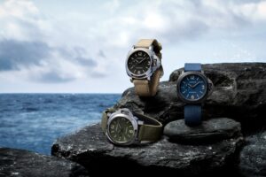 Panerai 42mm Luminor watches with black, green and blue dials
