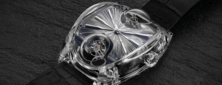 ArtyA’s Complexity Métiers d’Art Puts Hand Finishing Inside a Sapphire Theatre ArtyA Complexity Métiers d’Art watch with twin inclined tourbillons in a transparent sapphire case