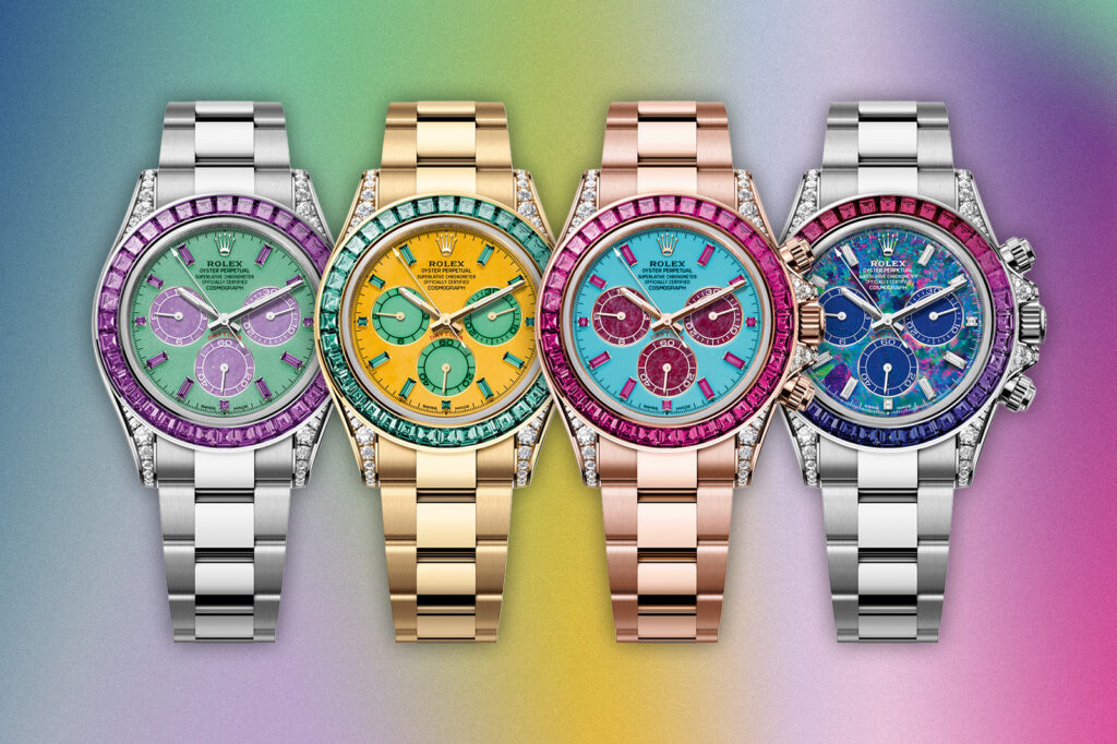 Four unique Rolex Cosmograph Daytona watches inspired by the seasons for a charity auction with Phillips