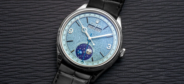 Rolex Perpetual Padellone Revives a Rare Calendar Legacy Rolex Perpetual Padellone annual calendar watch with grained dial and moonphase