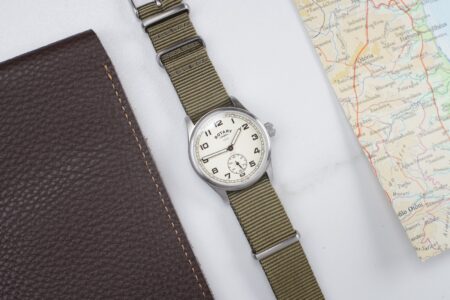 Rotary x MoD ATP Reissue field watch on a khaki fabric strap