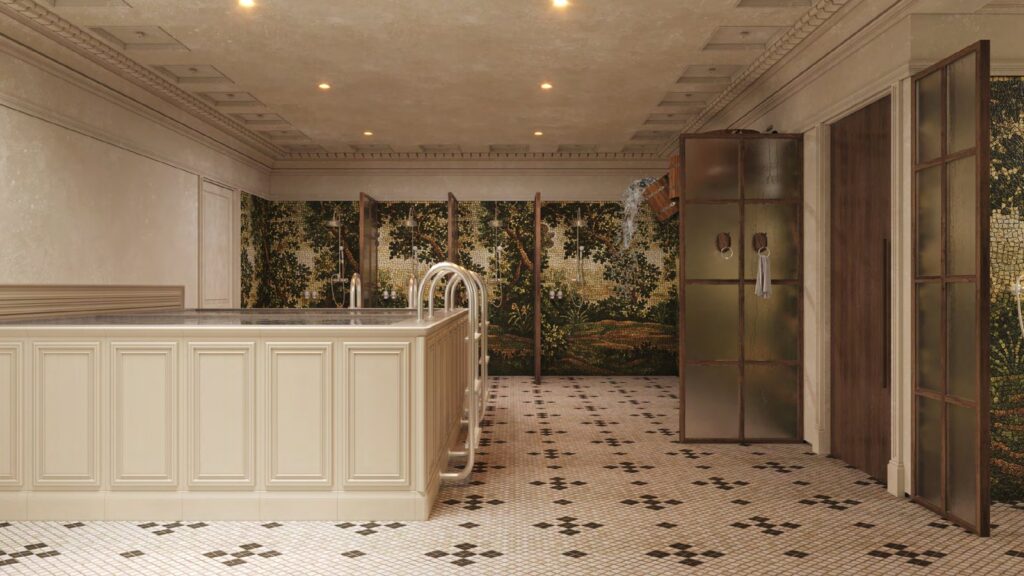 SONARA bathing and dining club in Chelsea with a serene banya-inspired wellness interior