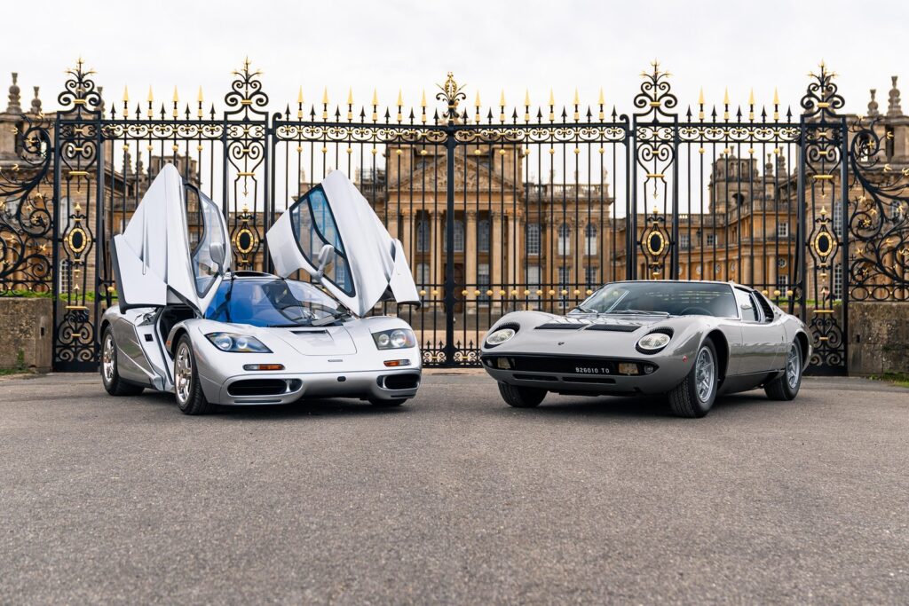 Lamborghini Miura and McLaren F1 share Salon Privé’s top honours 1969 Lamborghini Miura P400 S and 1995 McLaren F1 at Salon Privé concours lawns