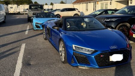UK Police Seize Supercars From Wedding Convoy After Motorway Driving Claims Supercar wedding convoy vehicles including Lamborghini Huracans, Audi R8 Spyders and a Mercedes-AMG G63 after police action in the UK