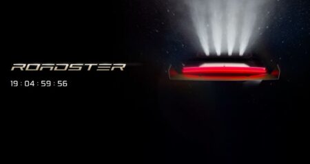 Tesla Sets October 1, 2026 Date for the Long-Awaited Roadster Tesla Roadster electric sports car silhouette with launch-inspired lighting