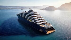 The Ritz-Carlton Yacht Collection yacht Luminara sailing through calm coastal waters