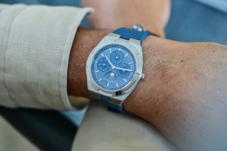 Vacheron Constantin Overseas Perpetual Calendar Ultra-Thin 30th Anniversary in white gold with azure dial
