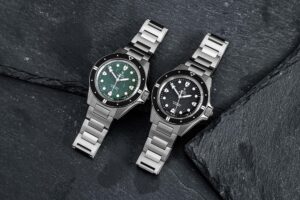 Yema Navygraf Meteorite CMM.10 limited edition dive watch with meteorite dial and titanium bracelet