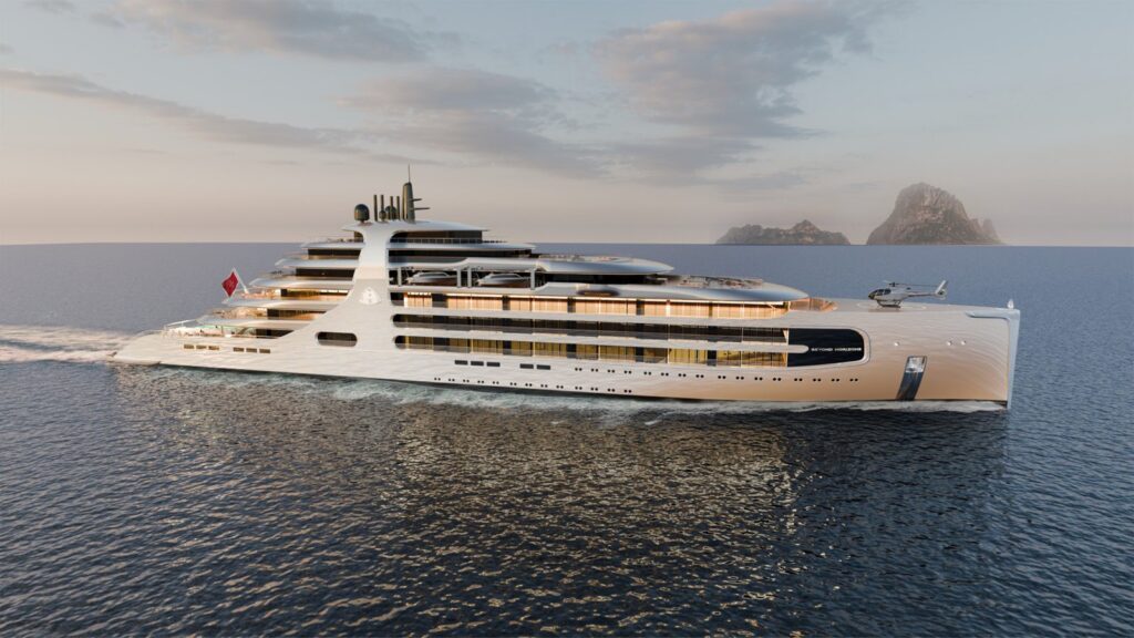 Maybach Ocean Club superyacht at anchor in a refined Mediterranean setting