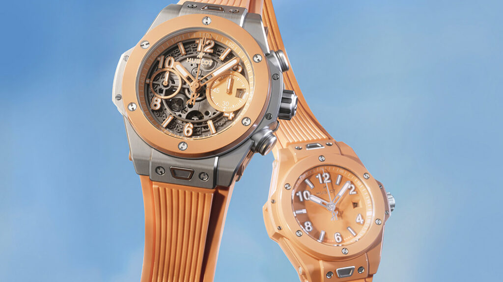 Hublot Big Bang Ceramic Editions in peach, mint green and petrol blue ceramic