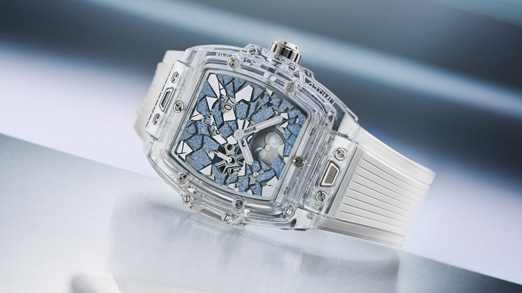 Hublot Brings Sapphire, Osmium and Diamond Setting to the Spirit of Big Bang Impact Hublot Spirit of Big Bang Impact limited edition watch with sapphire case and fragmented dial