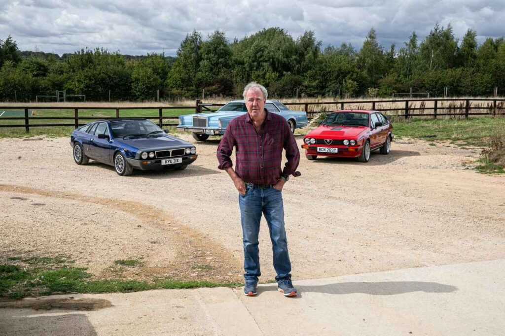 Jeremy Clarkson’s Grand Tour Cars Are Heading to No-Reserve Auction Jeremy Clarkson Grand Tour cars including Alfa Romeo GTV6 Lancia Montecarlo Spider and Lincoln Continental Mark V