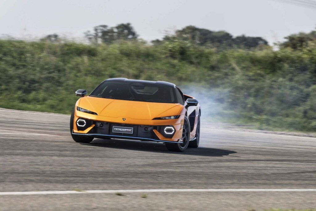 Lamborghini Says Speed Alone No Longer Defines the Supercar Lamborghini Temerario hybrid supercar driving on a dramatic road