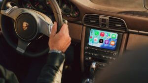 Porsche Classic PCCM Plus touchscreen infotainment system in a 911 cabin