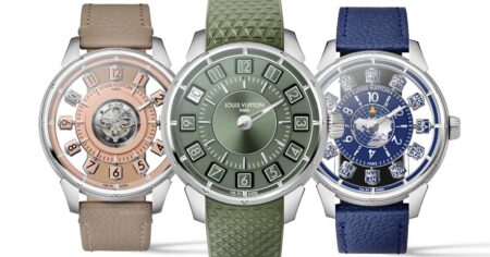 Louis Vuitton Tambour Spin Time Gains Five Permanent Models Louis Vuitton Tambour Spin Time watches with rotating cube hour displays