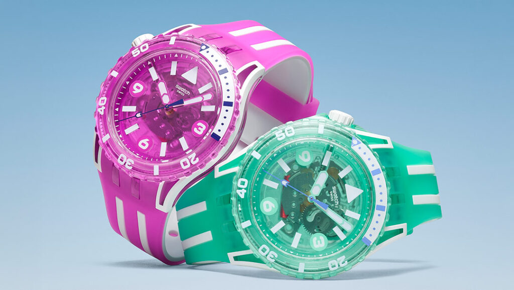 Swatch Brings Jellyfish Colour to the Scubaqua Collection Swatch Scubaqua jellyfish-inspired watches in bright translucent colours