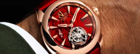 Jacob & Co Returns to Chiming Watchmaking With the Palatial Flying Tourbillon Minute Repeater Jacob & Co Palatial Flying Tourbillon Minute Repeater with red translucent dial in rose gold
