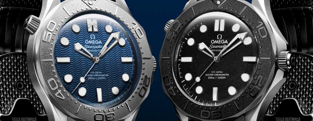 Omega’s New Seamaster Diver 300M Bond Editions Pick a Side Omega Seamaster Diver 300M Bond and Spectre watches with blue and black dials
