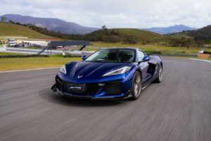 2027 Chevrolet Corvette Z06 coupe on an Australian coastal road