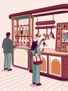 The Garden Souq by Visit Qatar outdoor cultural activation at Raffles Hotel Singapore during race week