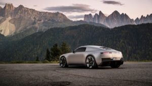 Audi electric performance car concept with dramatic lighting and electric visual effects
