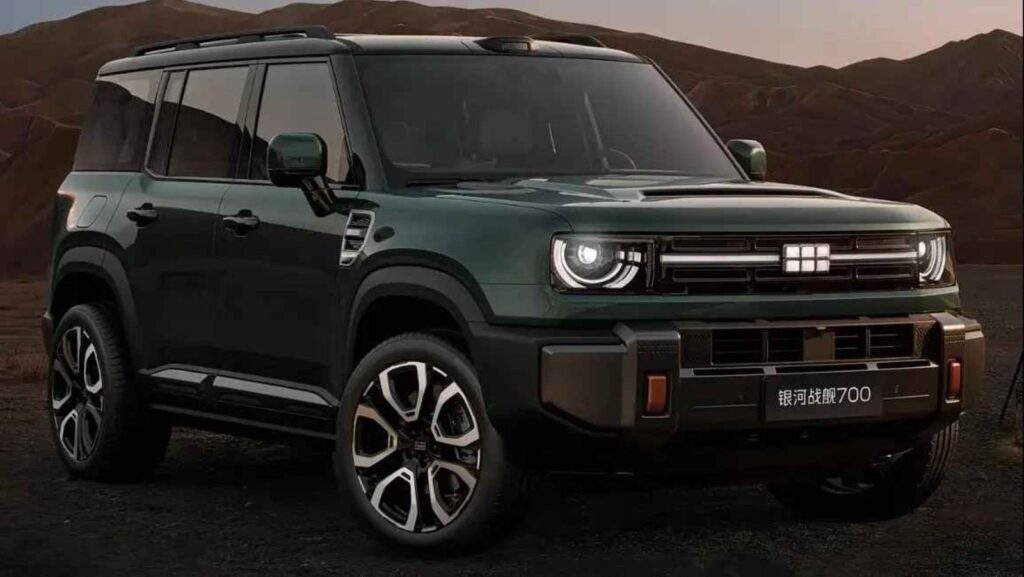 Geely Battleship 700 plug-in hybrid SUV in an off-road setting