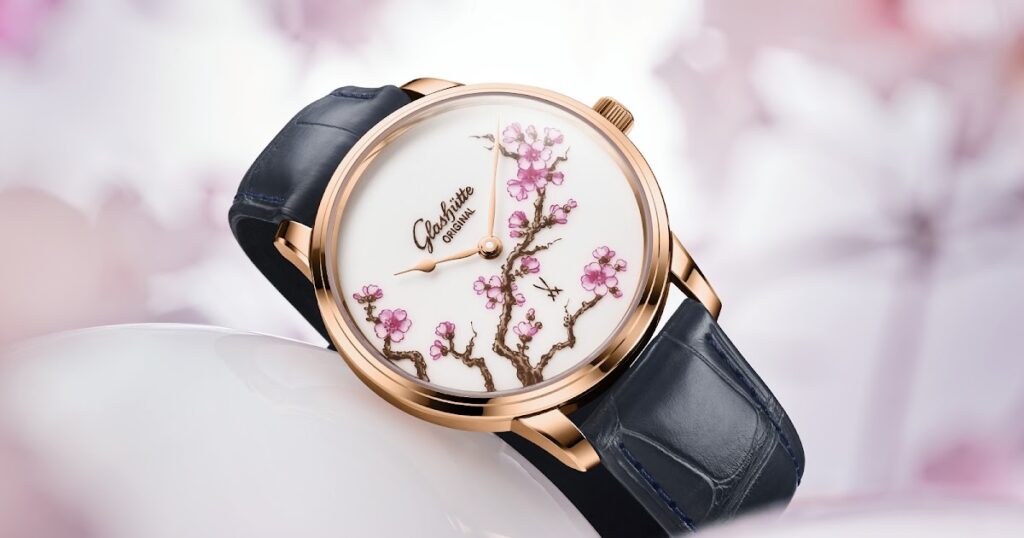 Glashütte Original brings Meissen porcelain craft to the Senator Cherry Blossom Glashütte Original Senator Meissen Cherry Blossom watch with porcelain floral dial