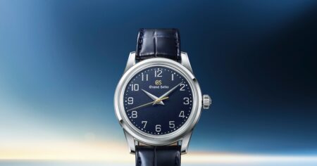Grand Seiko SBGW325 Arabic Blue Brings a Crisp New Mood to the Elegance Line Grand Seiko Elegance SBGW325 Arabic Blue watch with blue dial and Arabic numerals