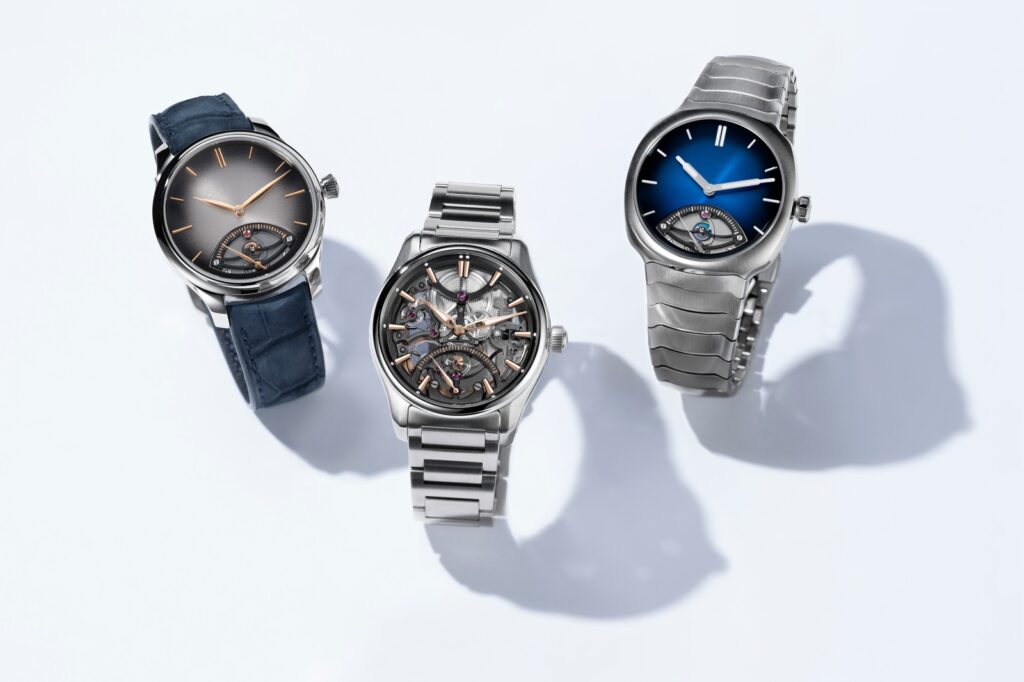 H. Moser & Cie. Retrograde Seconds watches in Pioneer Skeleton, Streamliner and Endeavour cases