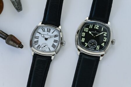 Hamilton American Classic Cushion Mechanical watches with Art Deco cushion cases on leather straps