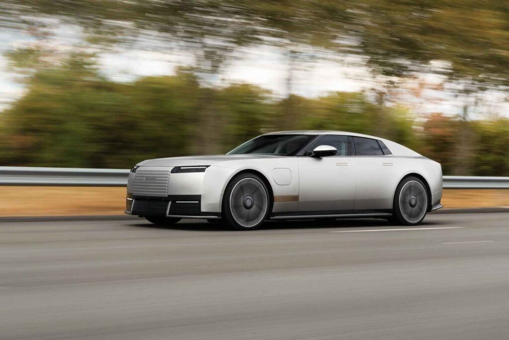Jaguar Type 01 electric grand tourer front three-quarter view
