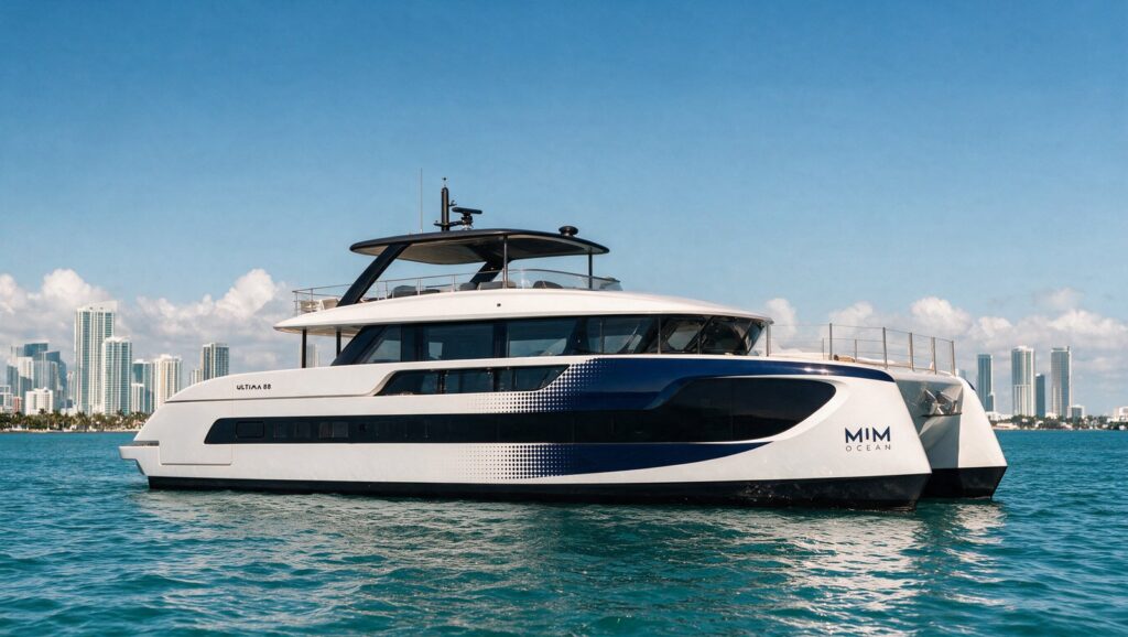 Leo Messi Sunreef ULTIMA 88 luxury catamaran at sea
