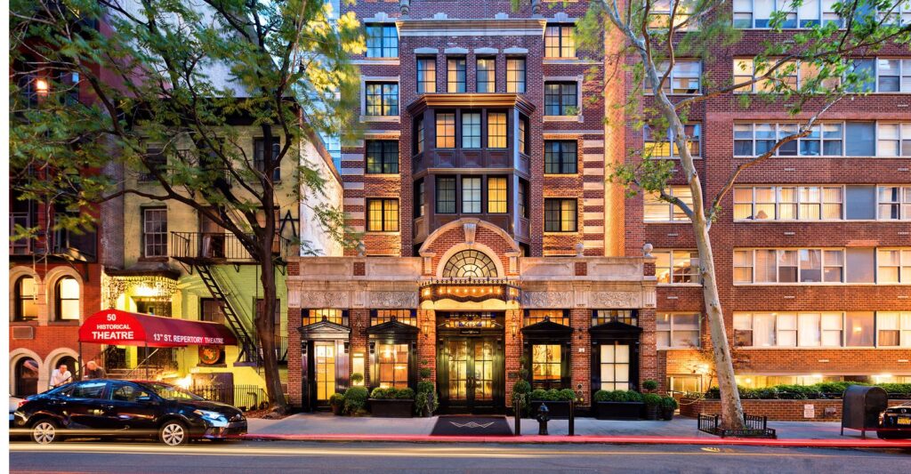 Walker Hotel Tribeca exterior and downtown Manhattan street atmosphere