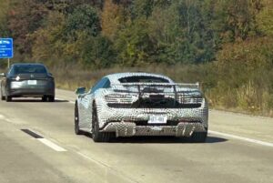 McLaren hybrid supercar prototype testing on public roads in Michigan