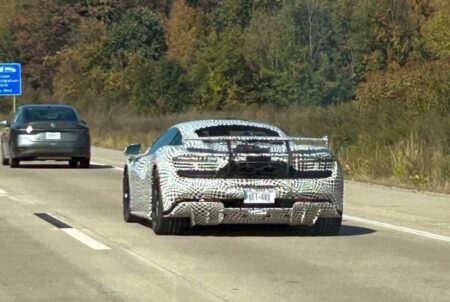 McLaren hybrid supercar prototype testing on public roads in Michigan