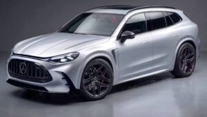 Digital rendering of a Mercedes-AMG performance SUV inspired by the GT 4-Door Coupe